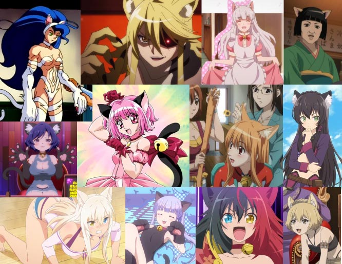 Examples of anime cat girls.