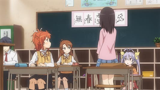 The mostly female cast of Non Non Biyori のんのんびより, with the sole male character out of frame, as typical.