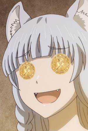 Shigure シグレ, example of money eyes turning into coins.