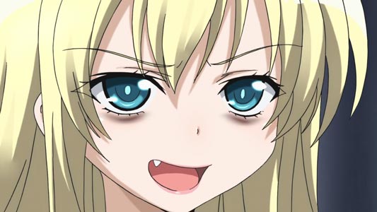 Kashiwazaki Sena 柏崎星奈, example of anime fang, yaeba 八重歯.