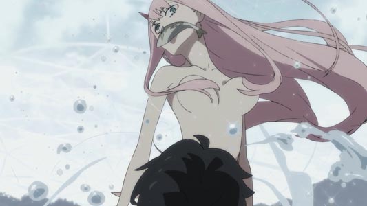 Zero Two ゼロツー, example of "hair bra," kami-bura 髪ブラ.