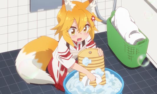 Senko-san 仙狐さん, example of "washing board," sentakuita 洗濯板.