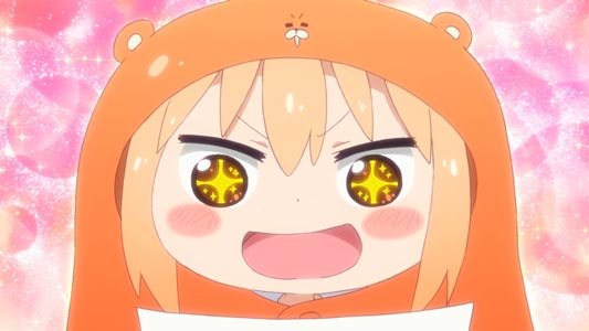 Doma Umaru 土間うまる, example of me ga shiitake 目がしいたけ, "the eyes are shiitake mushrooms."