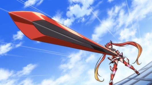 Tail Red, テイルレッド, holding a sword in Sunrise Stance (サンライズ立ち).